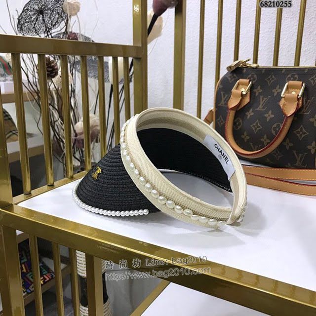Chanel女士帽子 香奈兒春夏系列空頂編織草帽 Chanel遮陽帽  mm1020